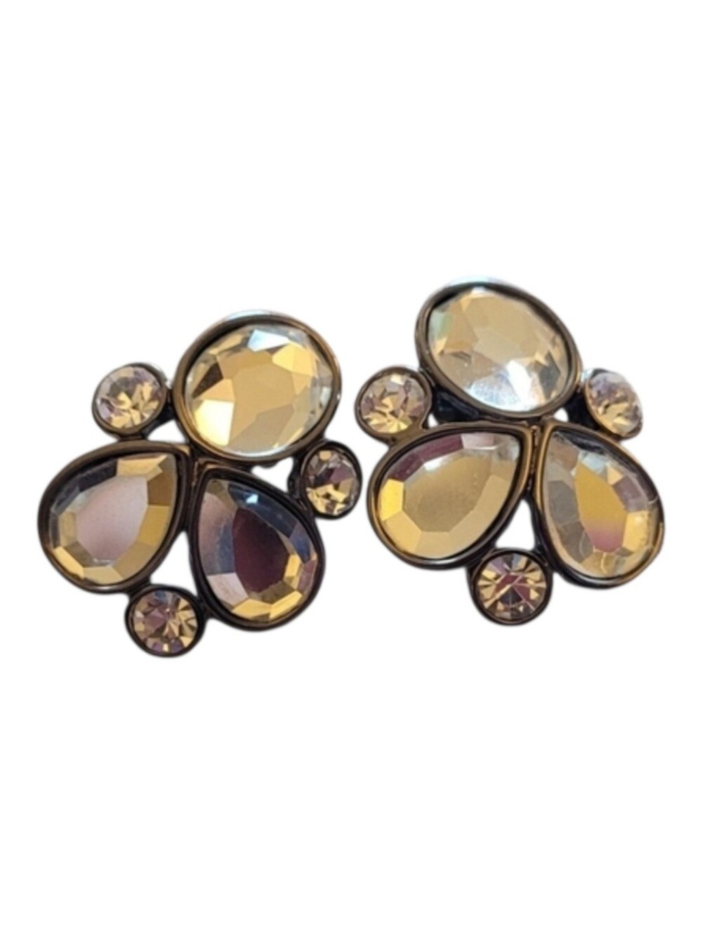 🥳4/$75!🥳 Lia Sophia Champagne and Clear Faceted Earrings